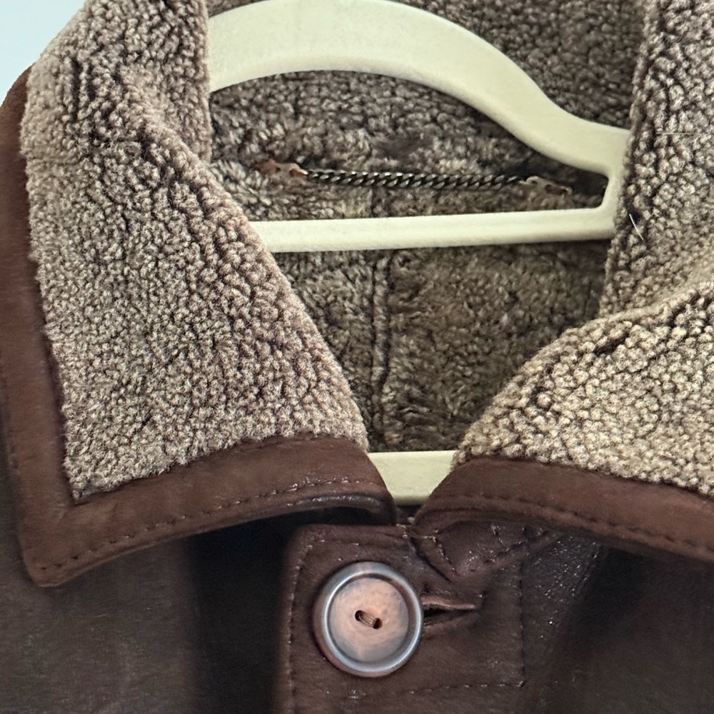 Men's Brown Suede Sherpa-Lined Jacket